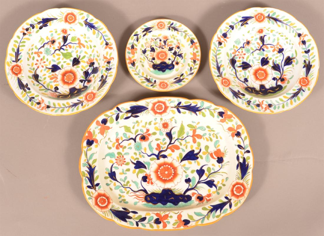 Four Pieces of Gaudy Floral Decorated Porcelain. (1 of 1)