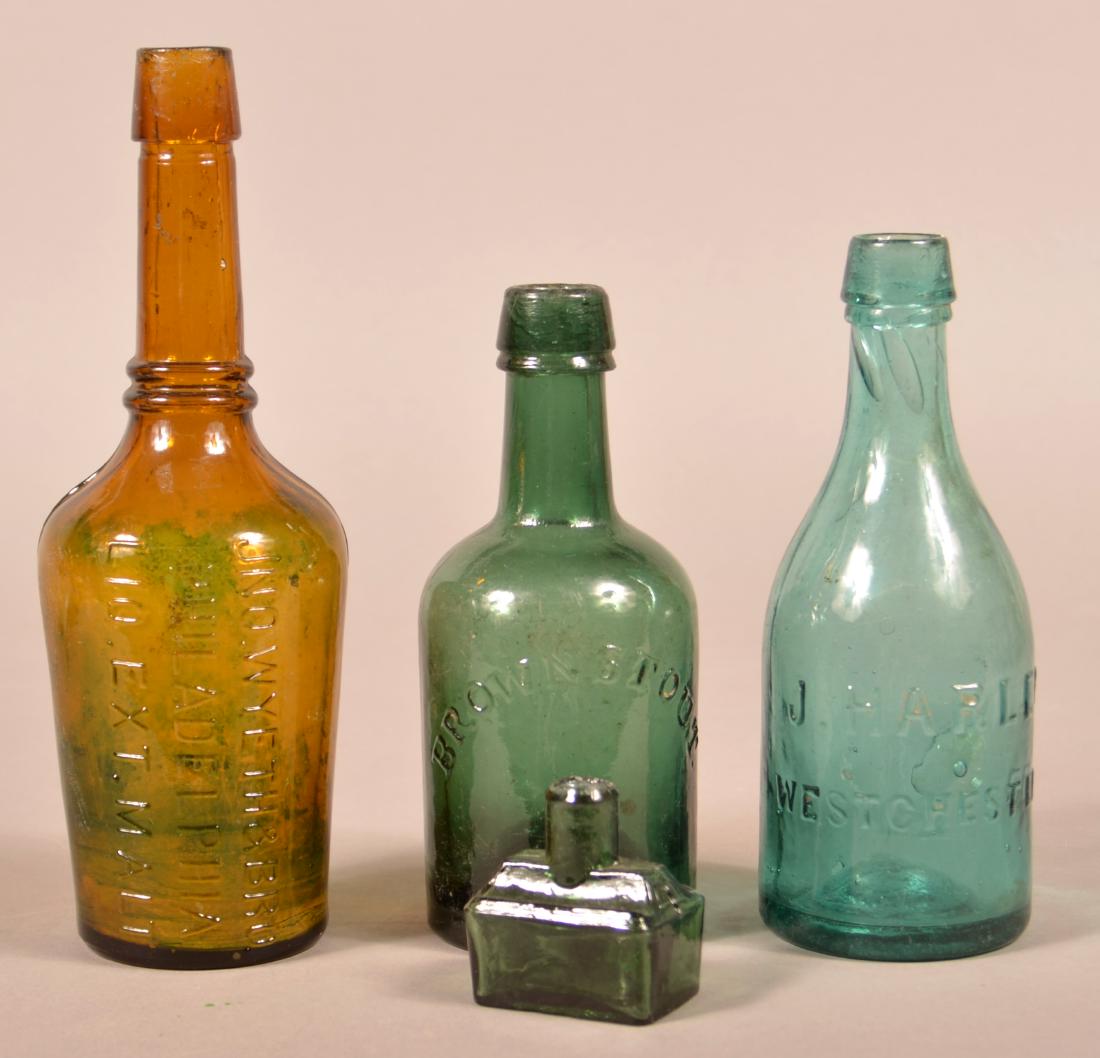 Four Various Antique Glass Bottles. (1 of 4)