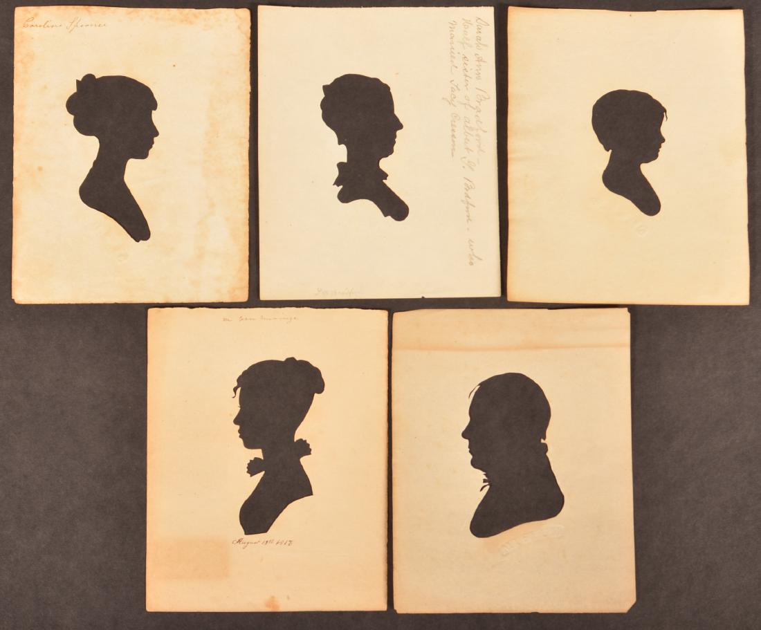 Five Early 19th Century Hollow Cut Silhouettes. (1 of 2)