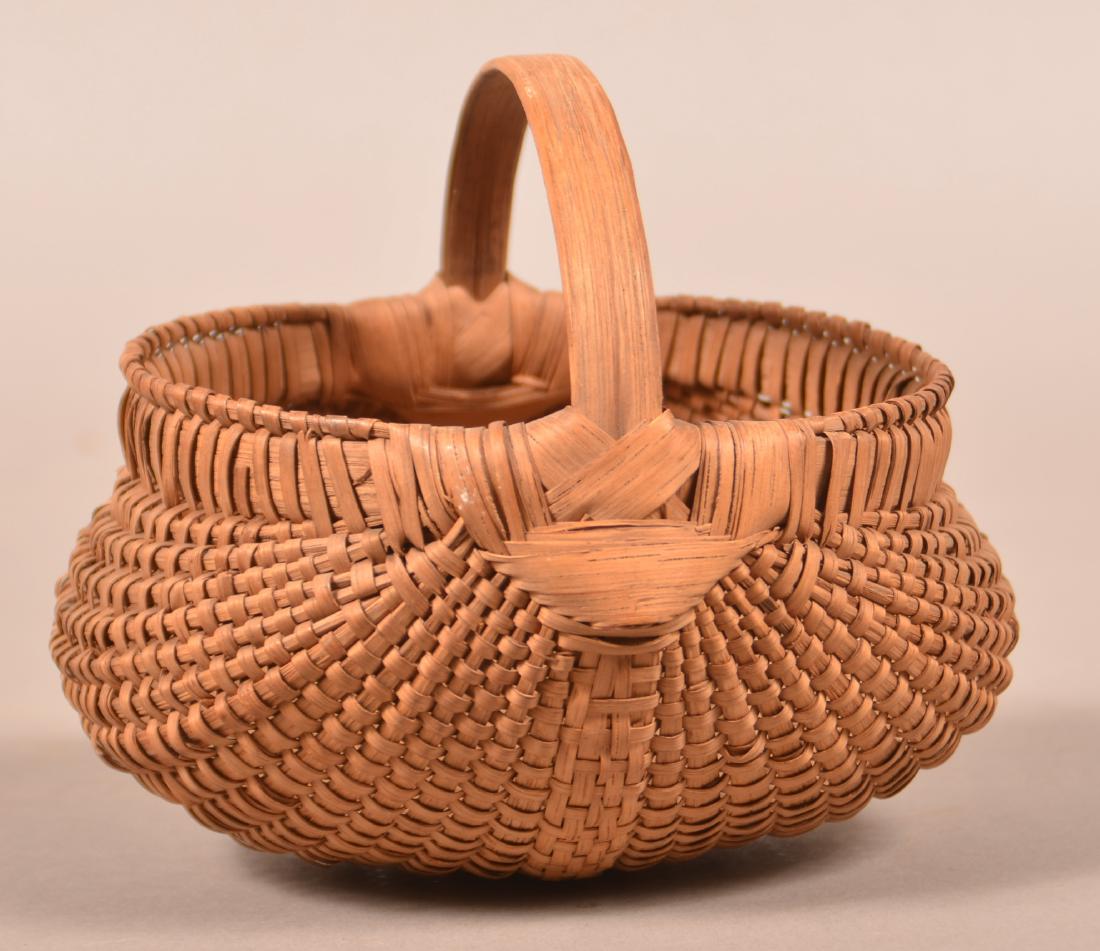 Antique Oak Splint Orsch Backe Berry Basket. (1 of 3)