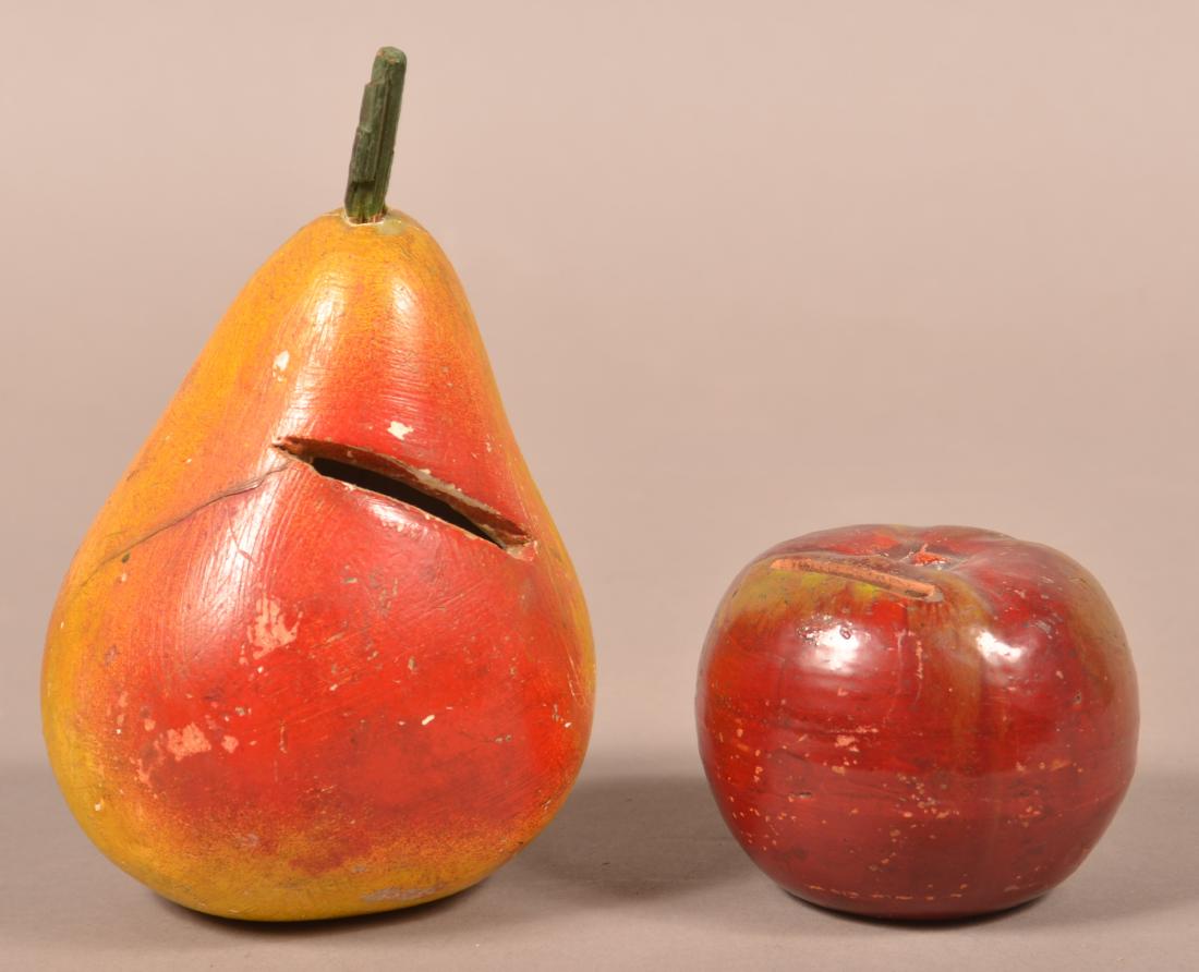 Two Antique Cold Painted Fruit Form Still Banks. (1 of 2)