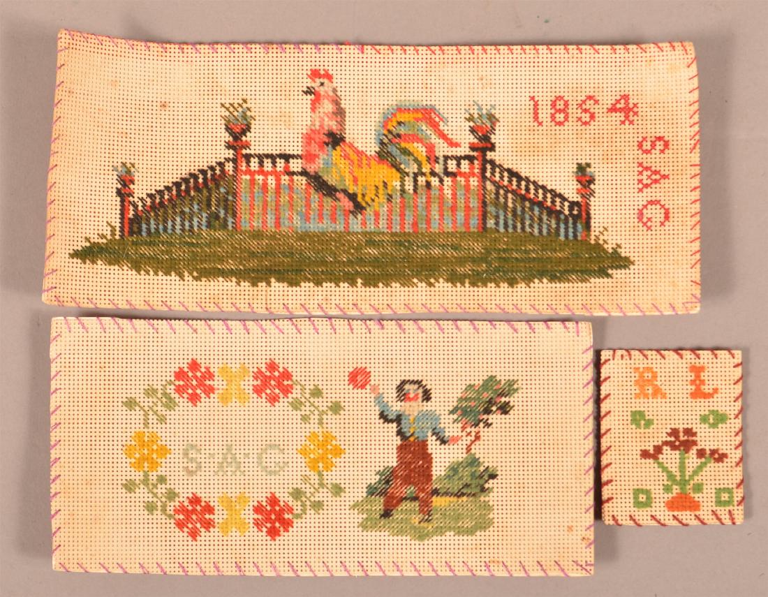 3 Antique Needlework on Paper Book Marks. (1 of 1)