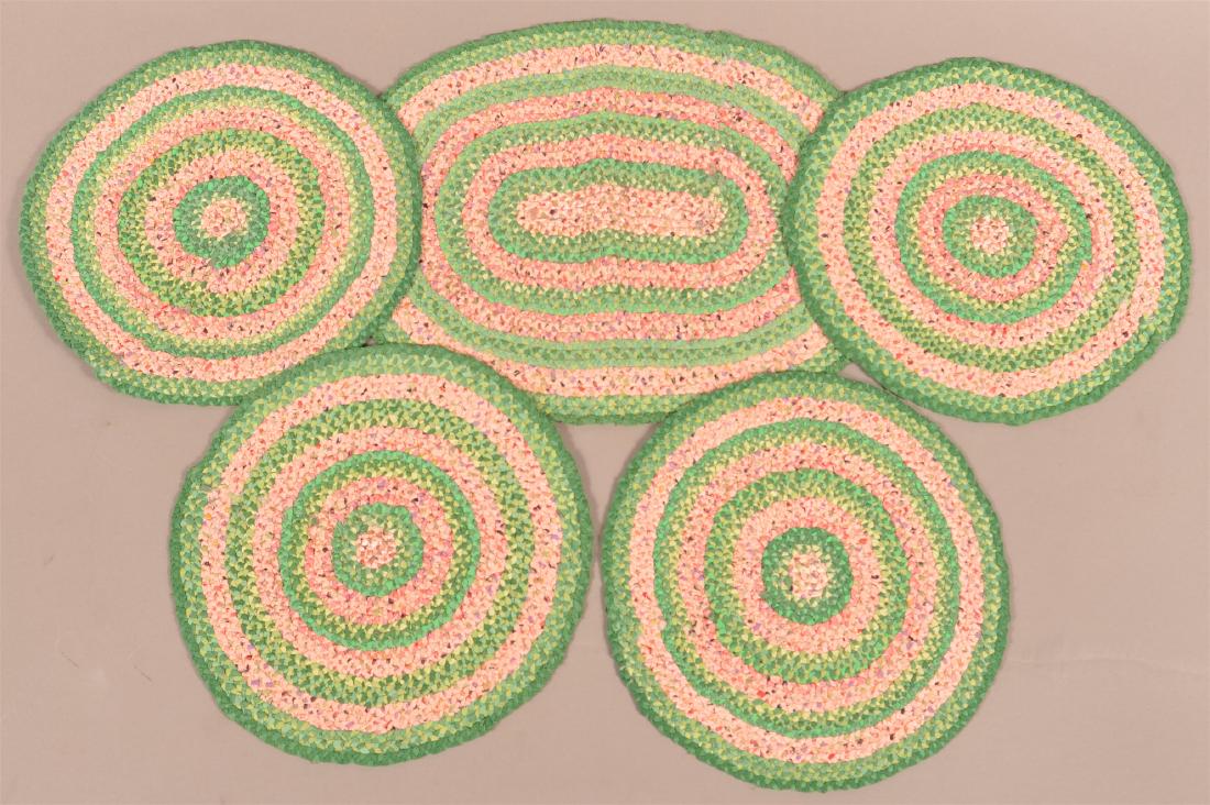 Five Matching Antique Braided Mats. (1 of 1)