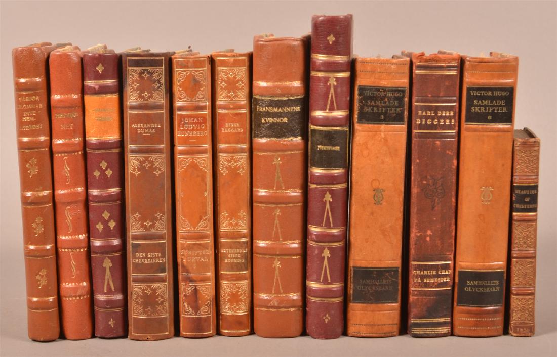 12 Antique/Vintage Leather-bound Books. (1 of 1)