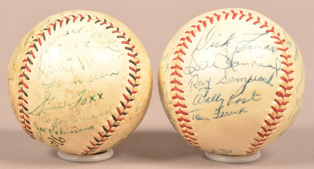 2 Vintage Team Autographed Spalding Baseballs. (1 of 5)
