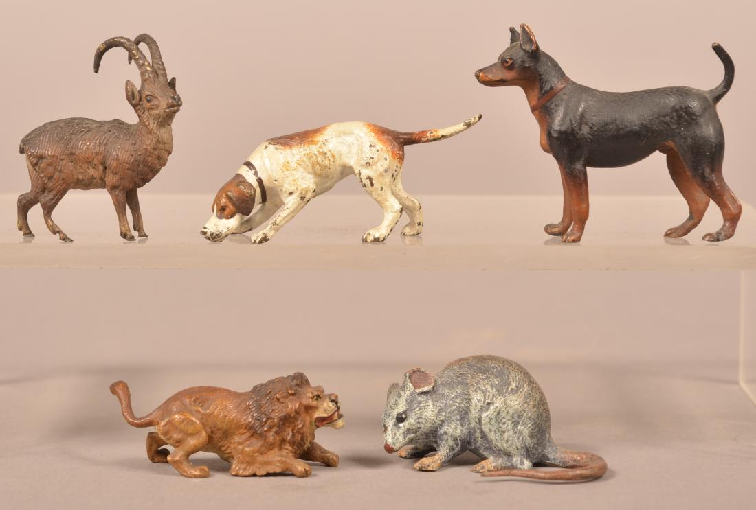5 Austrian Cold-Painted Bronze Miniature Animals. (1 of 2)