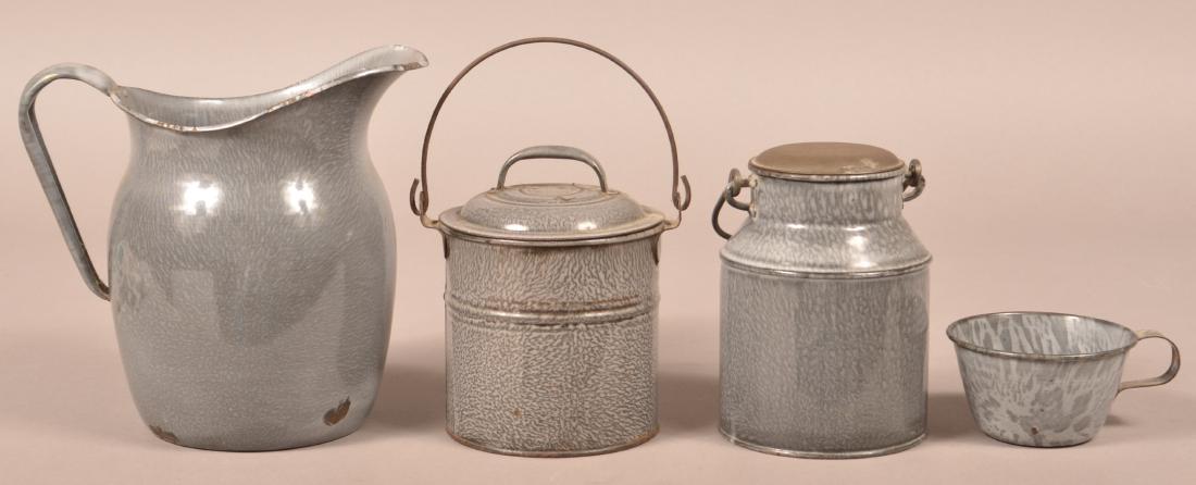 Four Various Pieces of Gray Granite Ware. (1 of 2)