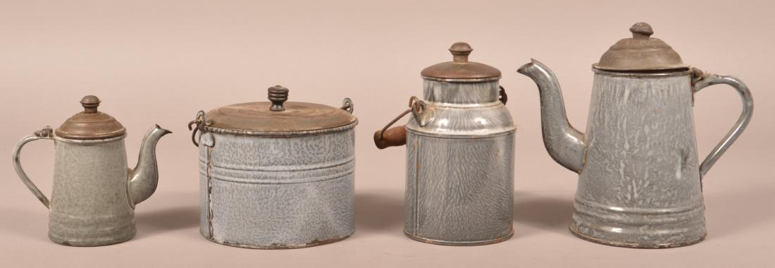 Four Various Pieces of Gray Granite Ware. (1 of 3)