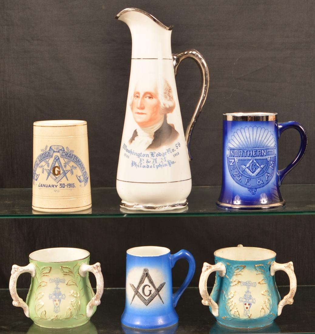 Six Pieces of Antique/Vintage Masonic China. (1 of 2)
