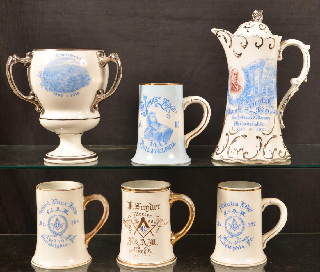 Six Pieces of Antique/Vintage Masonic China. (1 of 2)