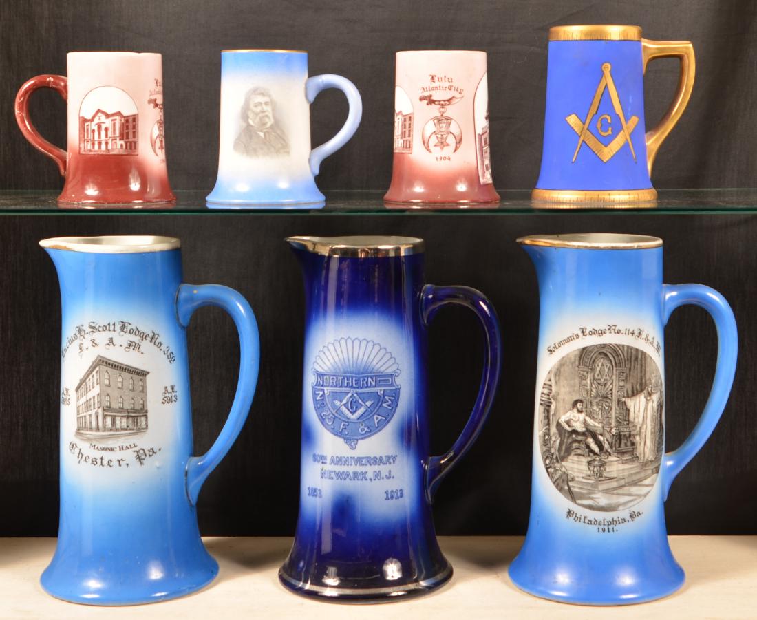 Masonic Lodge Transfer Decorated China. (1 of 2)