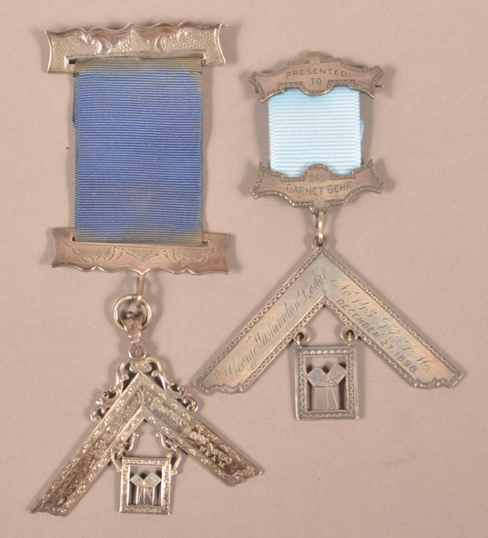 2 Coin Silver Masonic Presentation Medals (1 of 5)