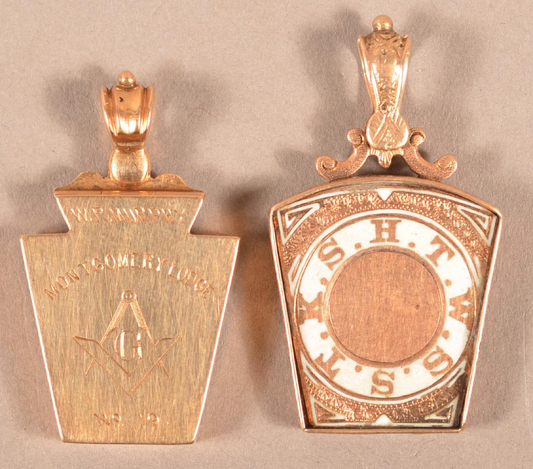 2 - 14k Masonic Watch Fobs (1 of 5)