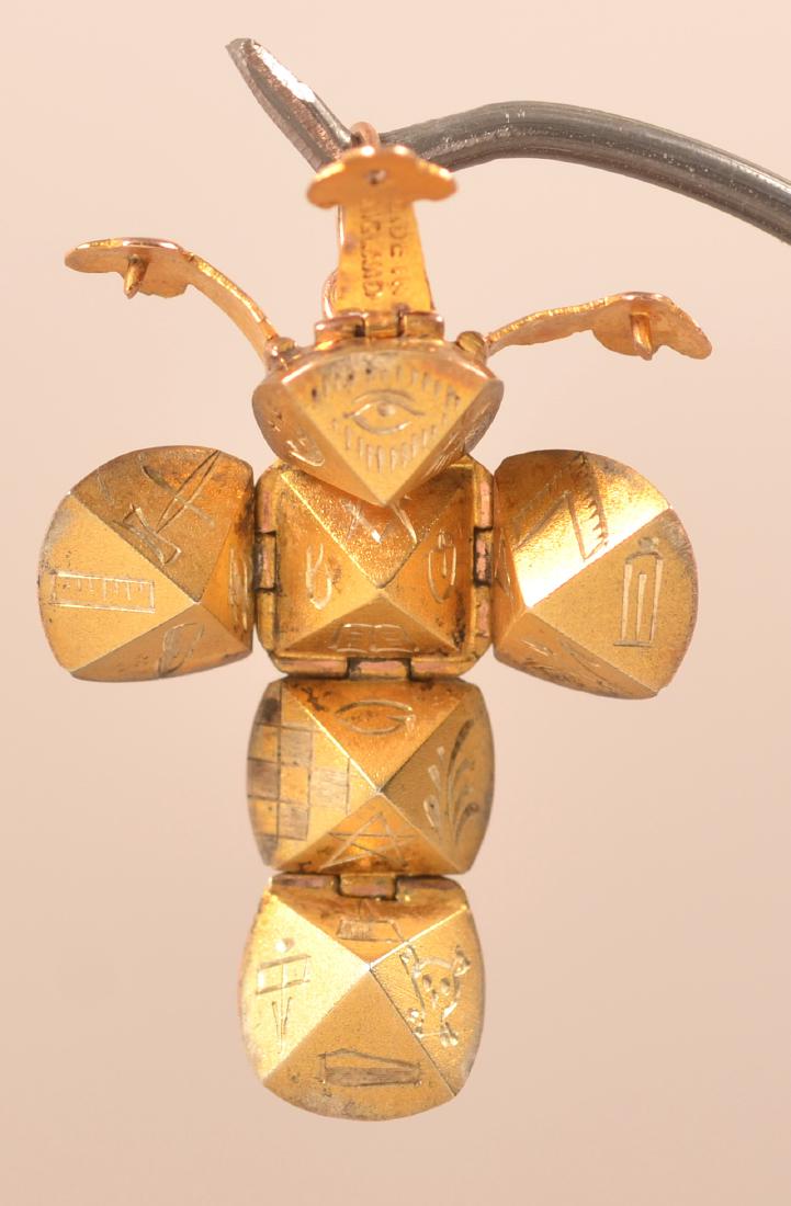 9k Masonic Ball Folding Secret Watch Fob (1 of 3)