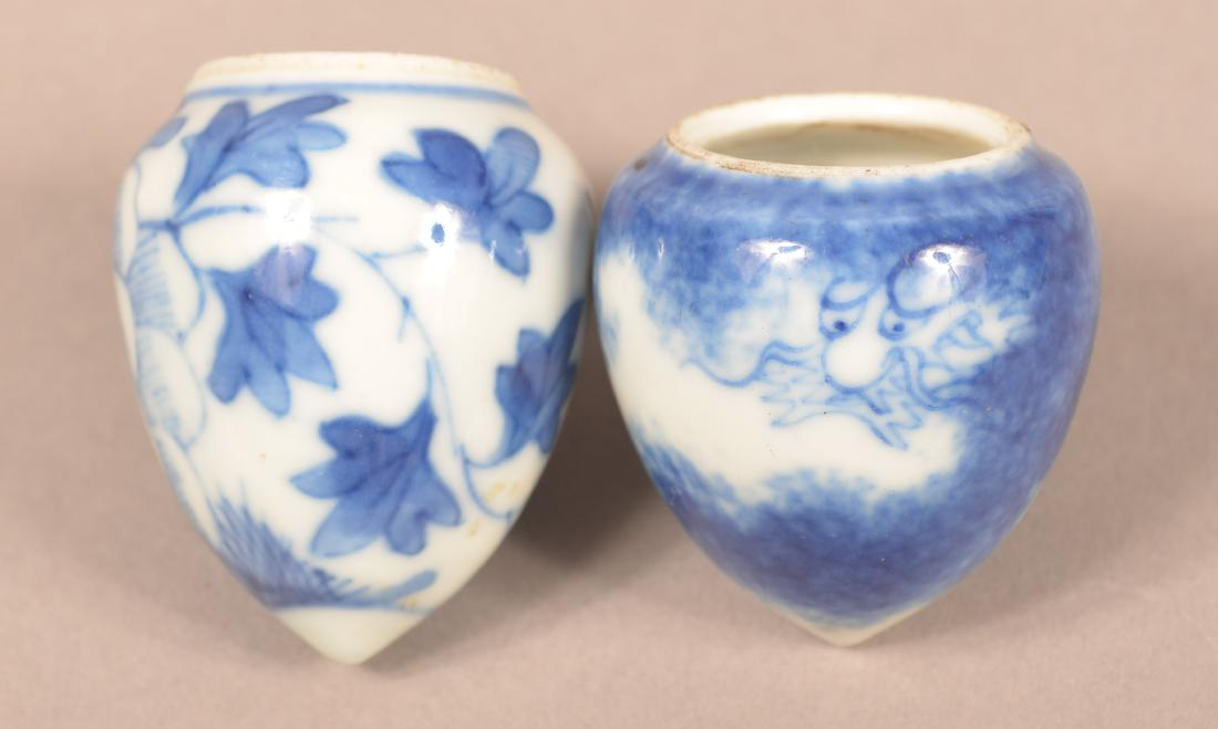2 Late 19th C. Chinese Porcelain Cone Form Bird Feeders (1 of 3)