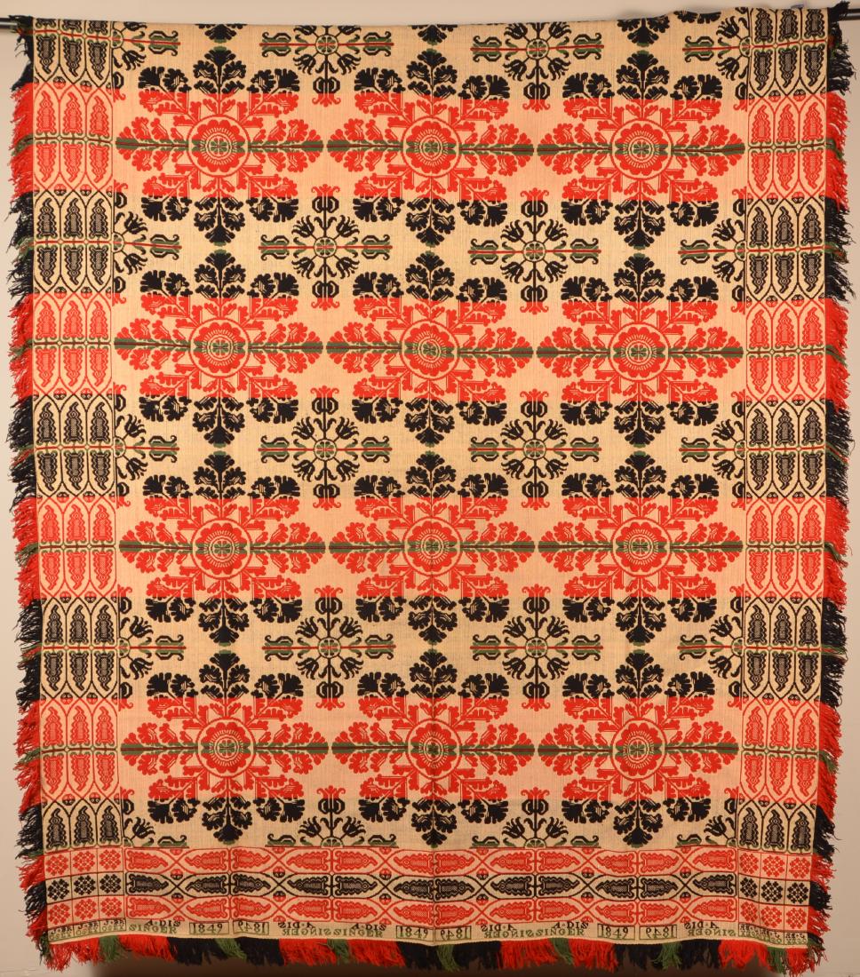 1849 Lancaster County, PA Jacquard Coverlet. (1 of 6)