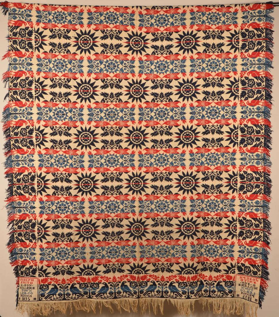 1835 Lebanon County, PA Jacquard Coverlet. (1 of 7)