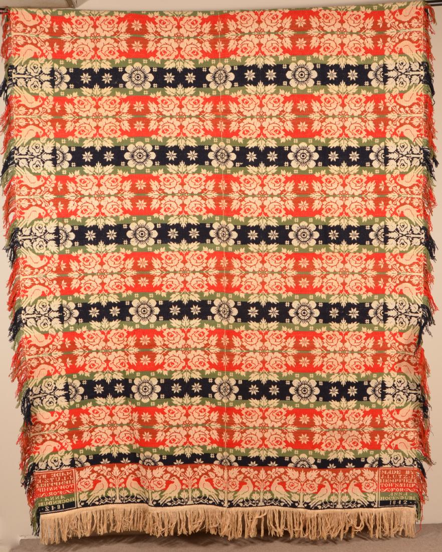 1842 Lancaster County, PA Jacquard Coverlet. (1 of 6)