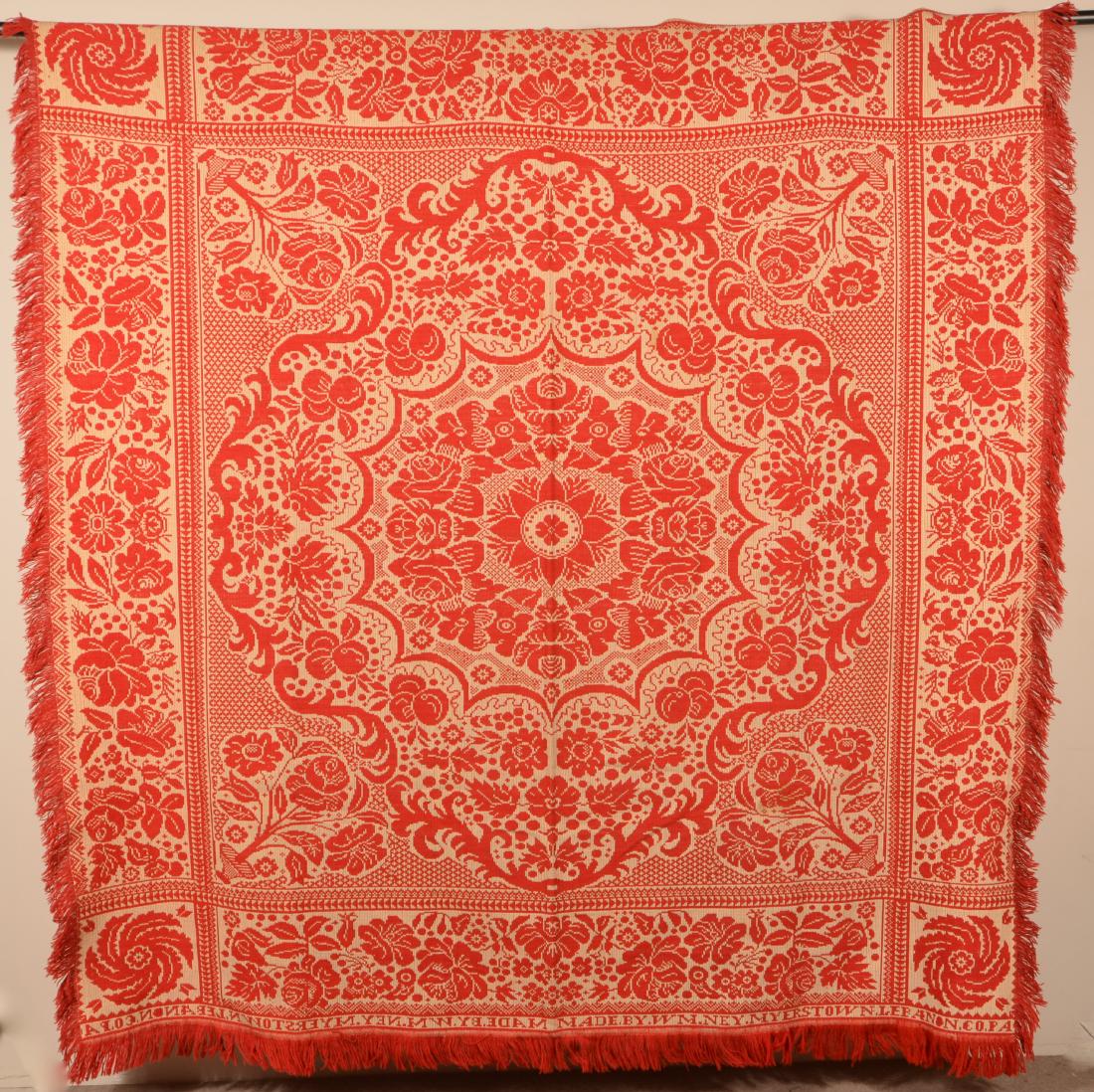 Wm. Ney Lebanon County, PA Jacquard Coverlet. (1 of 4)
