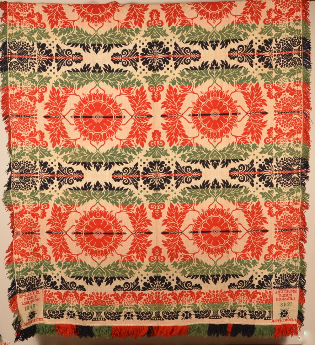 1848 Lebanon County, PA Jacquard Coverlet. (1 of 6)