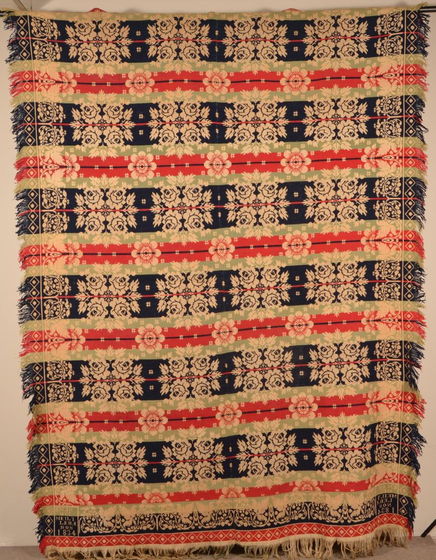 1834 Lebanon County, PA Jacquard Coverlet. (1 of 6)