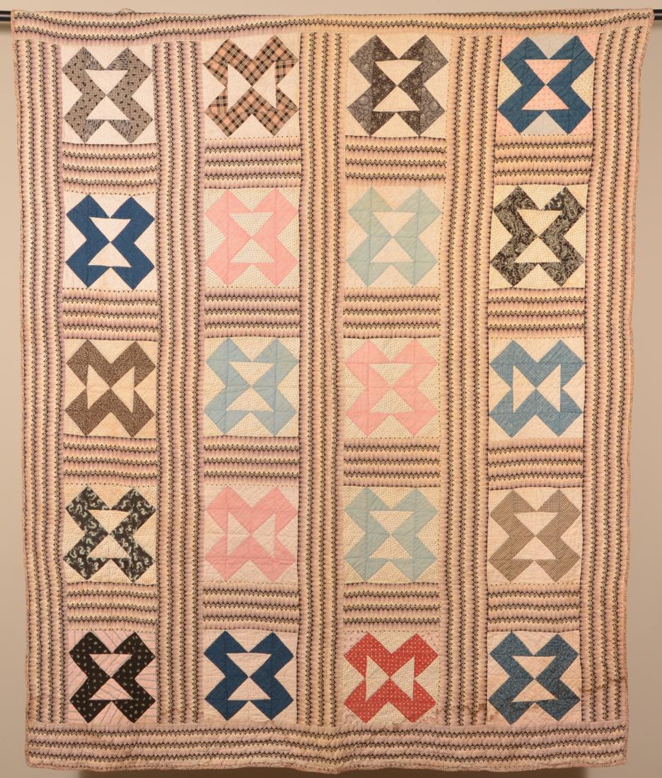 Hour Glass Pattern Patchwork Quilt. (1 of 4)