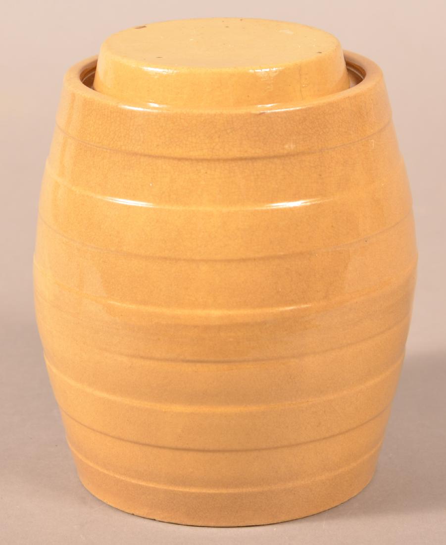 Yellowware Barrel-shaped Canning Jar. (1 of 3)