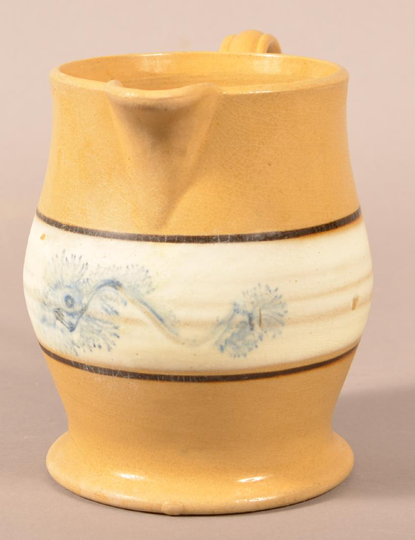 Yellowware Pitcher with Blue Seaweed Dec. (1 of 4)