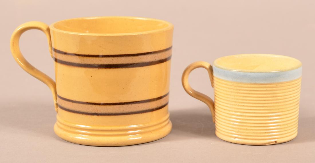 Two 19th Century Yellowware Child's Mugs. (1 of 3)