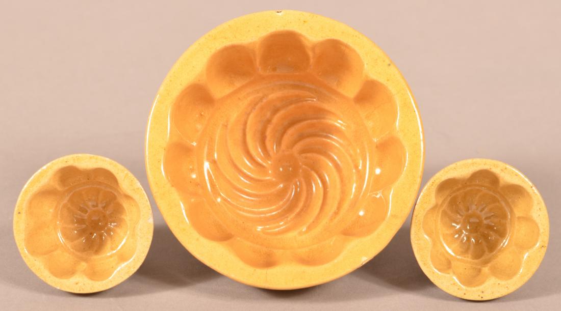 3 Yellow Rock, Philadelphia Yellowware Molds. (1 of 3)