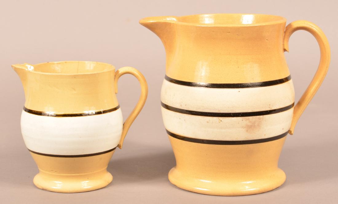 Two 19th Century Yellowware Pitchers. (1 of 3)