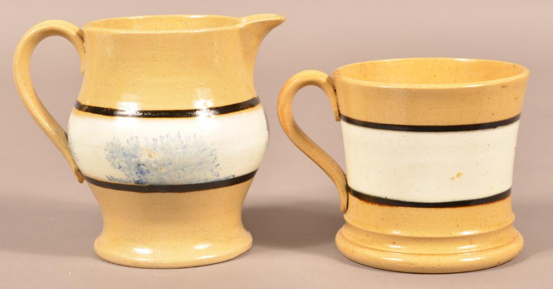 Antique Yellowware Pitcher and Mug. (1 of 3)