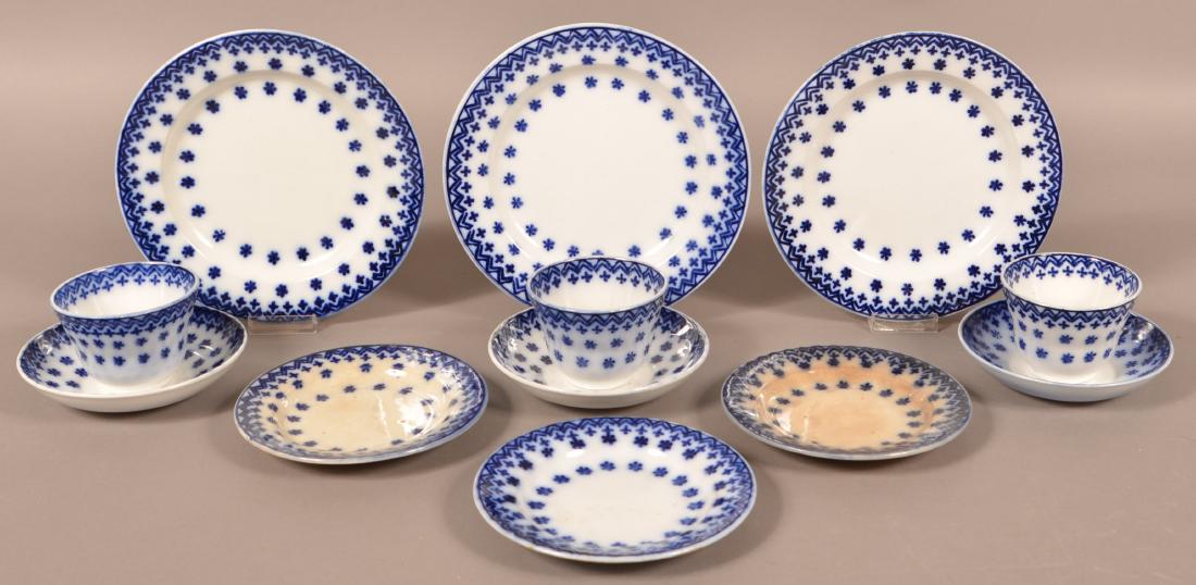 Lot of Flow Blue Snowflake Ironstone China. (1 of 1)