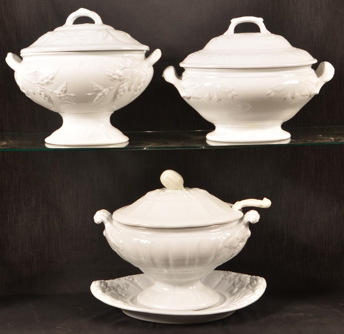 Three White Ironstone China Soup Tureens. (1 of 4)