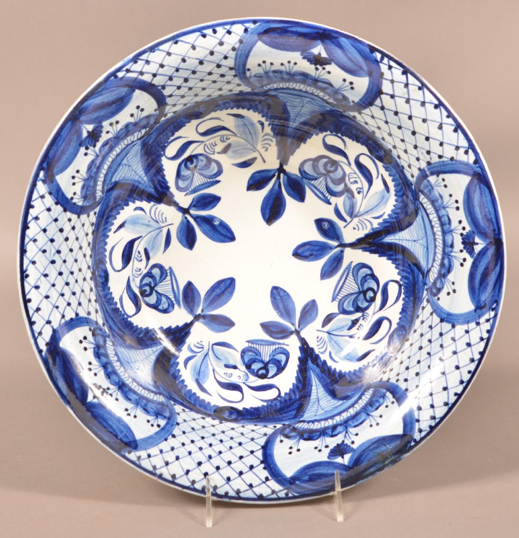 Large Leeds Soft Paste China Bowl. (1 of 3)