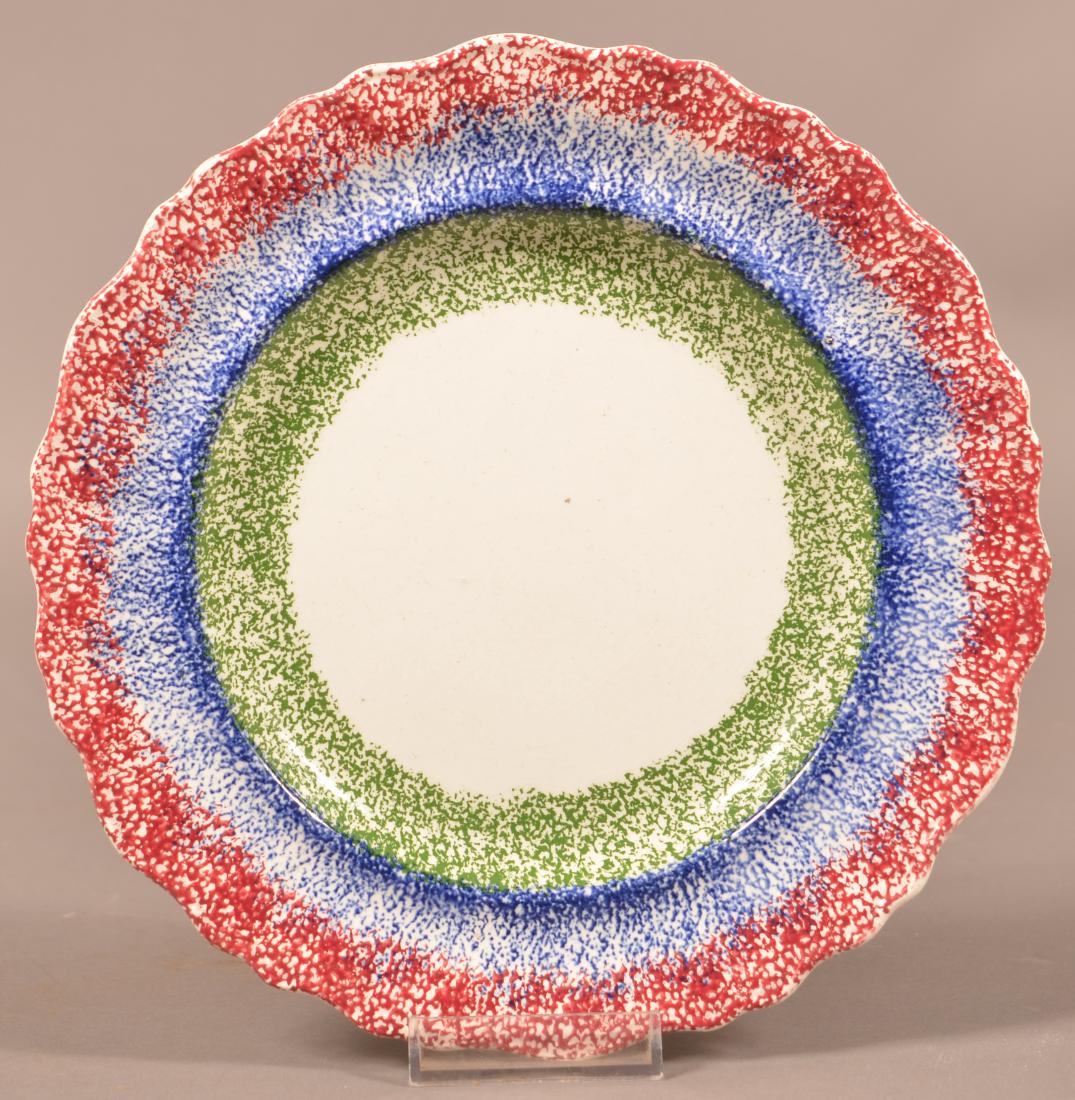 Three Color Spatter Staffordshire China Plate. (1 of 2)