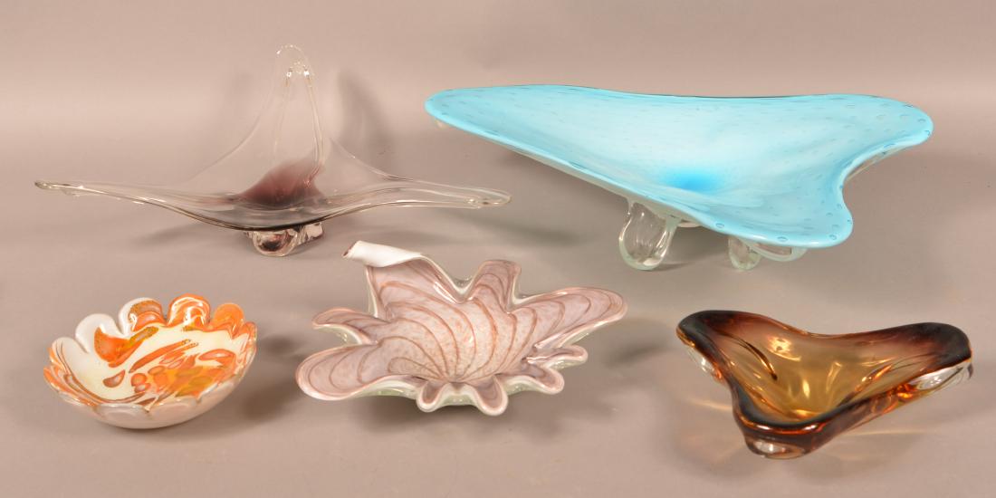 Five Pieces of Contemporary Art Glass. (1 of 2)