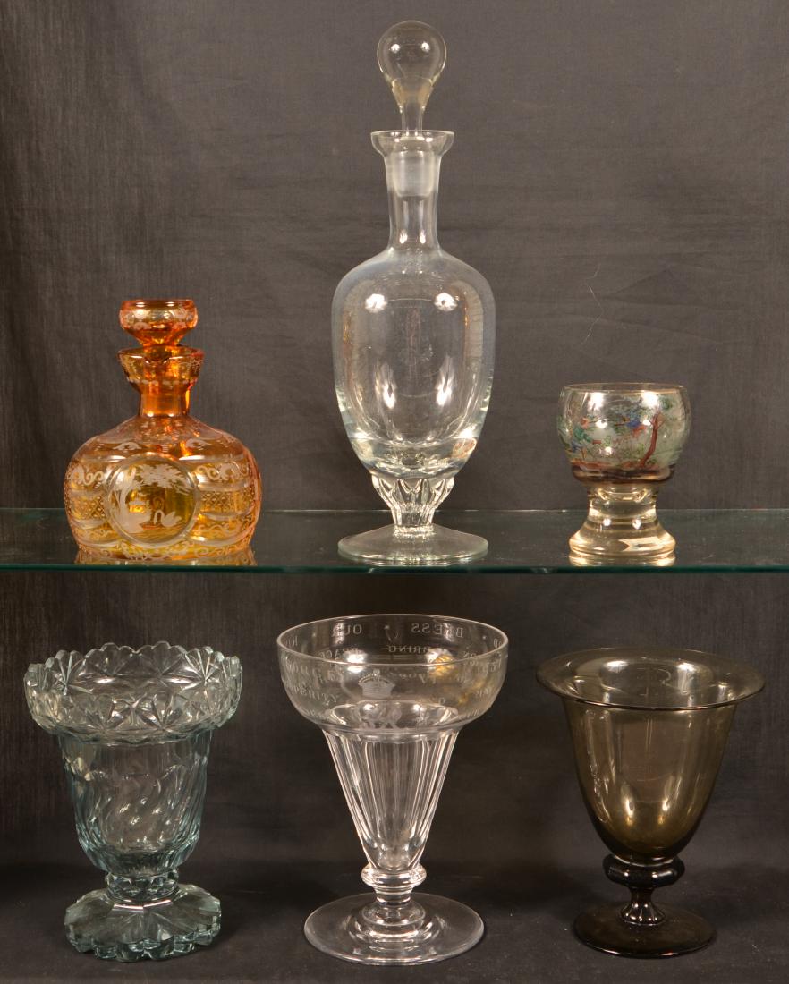 Six Various Pieces of Antique Glass. (1 of 4)