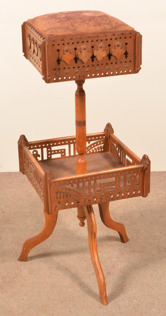 Fretwork Sewing Stand with Spool Holder. (1 of 3)