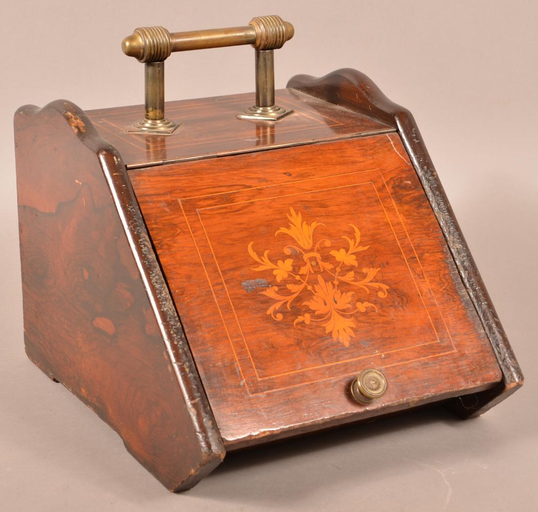 Victorian Inlaid Rosewood Coal Scuttle. (1 of 3)