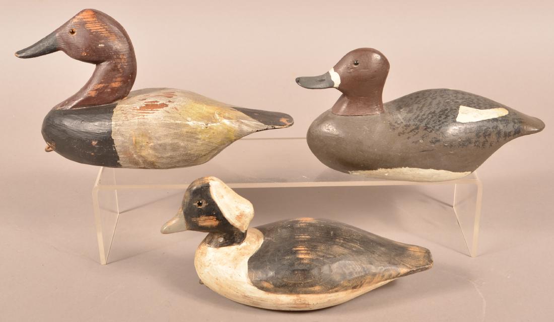 Three Unsigned Carved Duck Decoys (1 of 3)