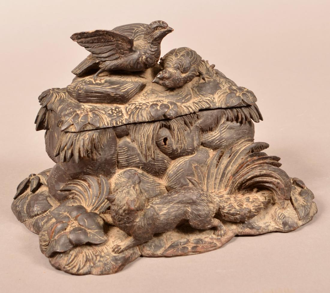 Antique Black Forest Carved Bureau Box. (1 of 4)