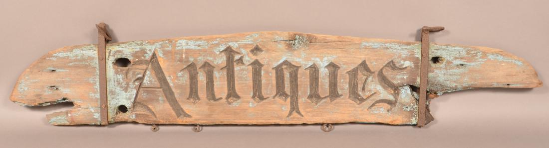 19th Century "Antiques" Trade Sign. (1 of 2)
