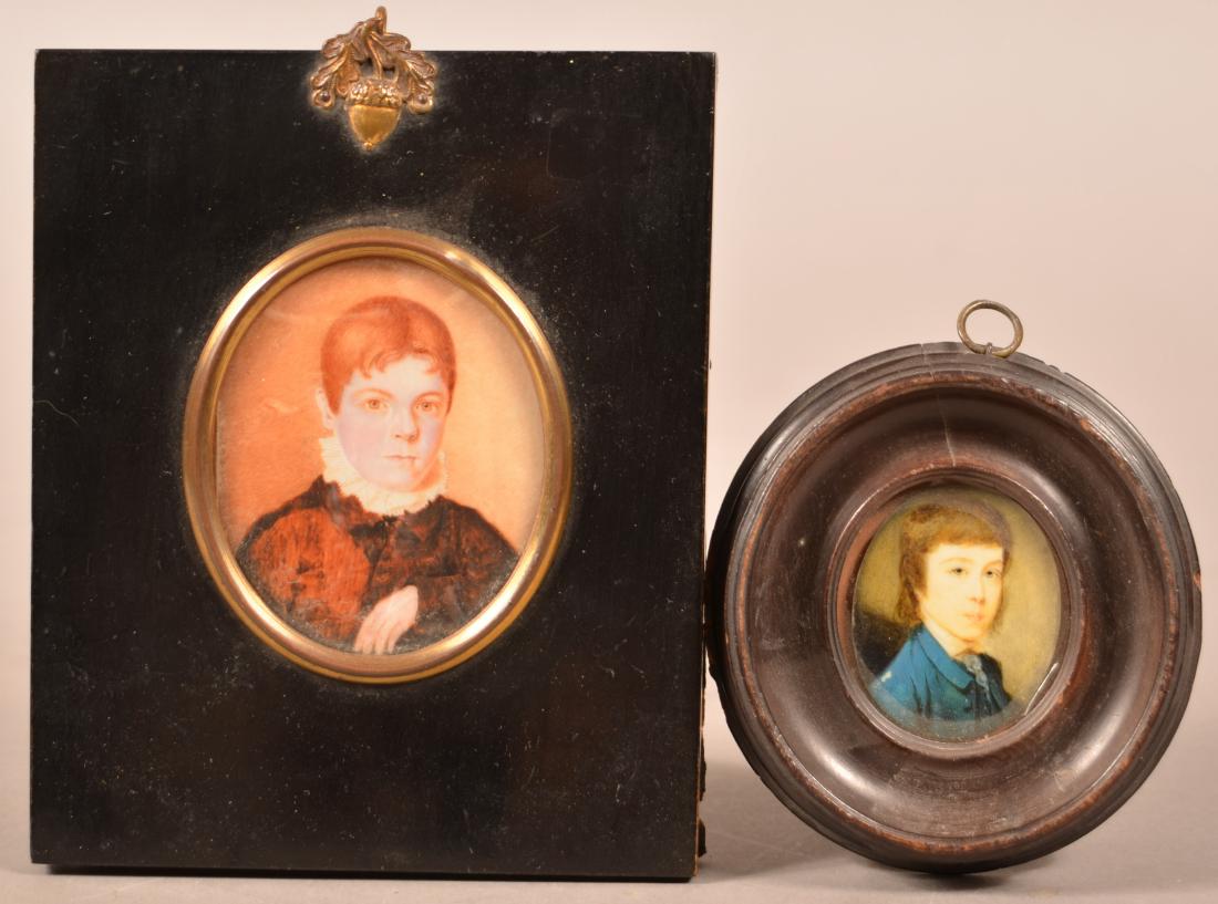 2 Early 19th Century Miniature Portrait Paintings. (1 of 5)