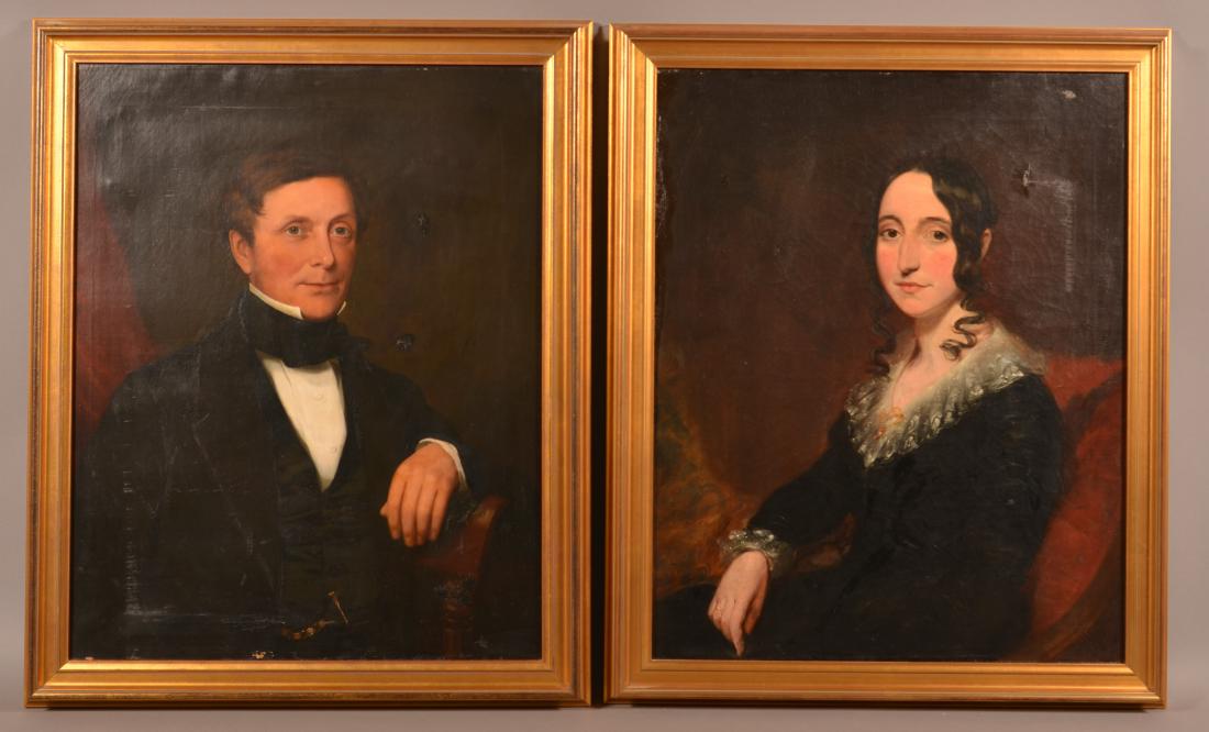 Pair of 19th Century Oil on Canvas Portraits. (1 of 4)
