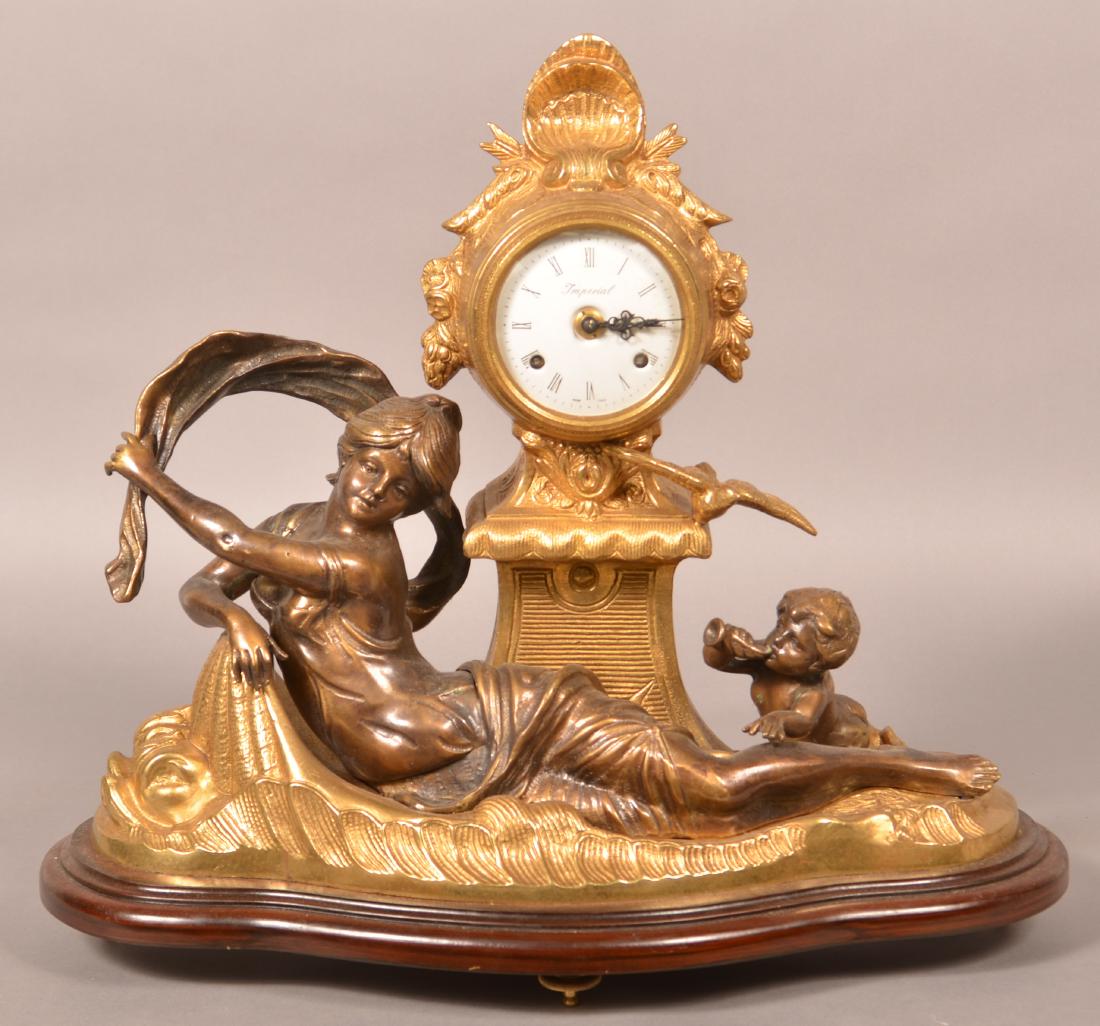 Vintage Brass Figural Shelf Clock. (1 of 5)