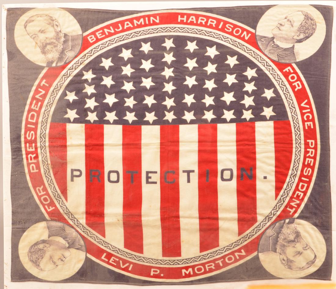 1888 Harrison/Morton Protection Handkerchief. (1 of 2)