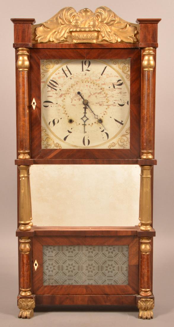 Federal Mahogany Triple Decker Shelf Clock. (1 of 5)