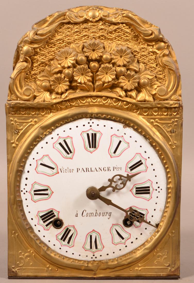 French 19th C. Enamel Dial Wag-On-Wall Clock. (1 of 4)