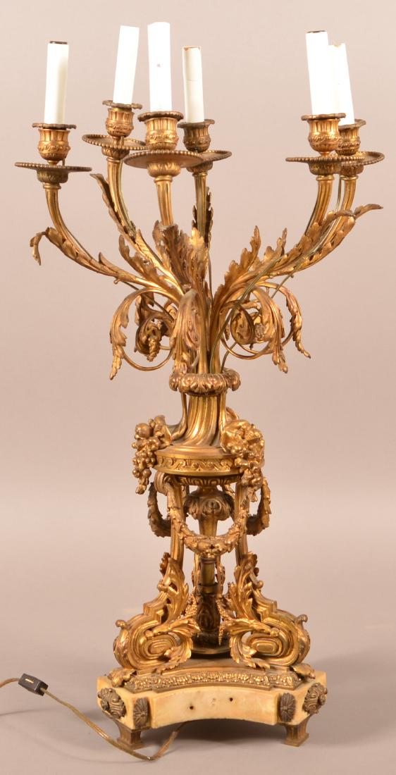 Ornate Gilt Brass Chandelier. (1 of 4)